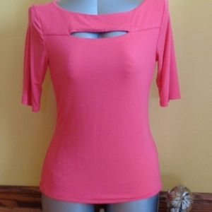 Hot Pink Premise Studio peek a boo top